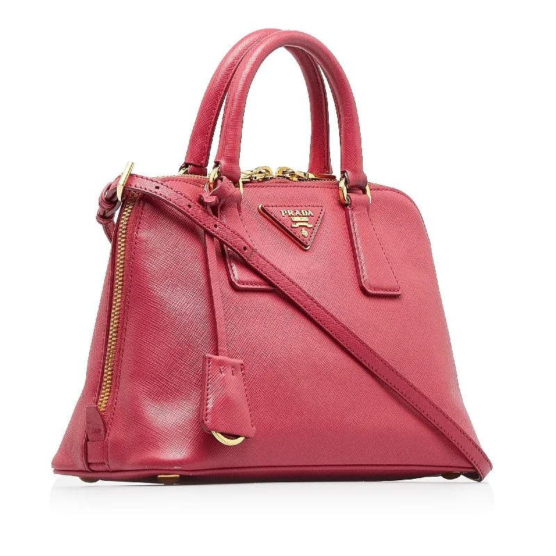 Prada bags with a front - zip pocket for small items like cards and keysPrada Saffiano Lux Promenade Satchel (SHG-gst9st)