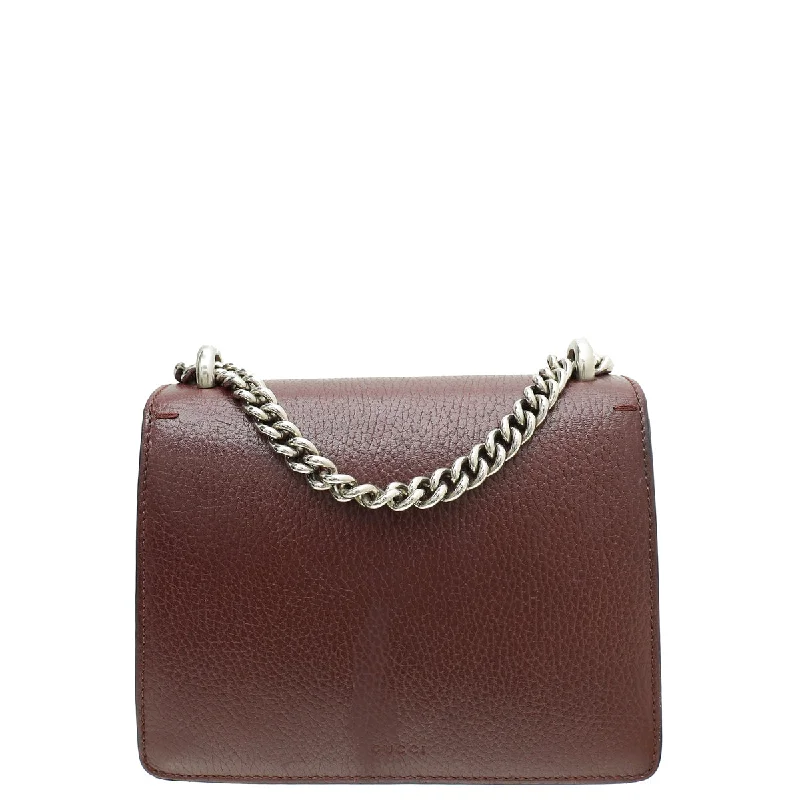 Gucci handbags for women with a back - zip pocketGucci Burgundy Dionysus Mini Chain Shoulder Bag