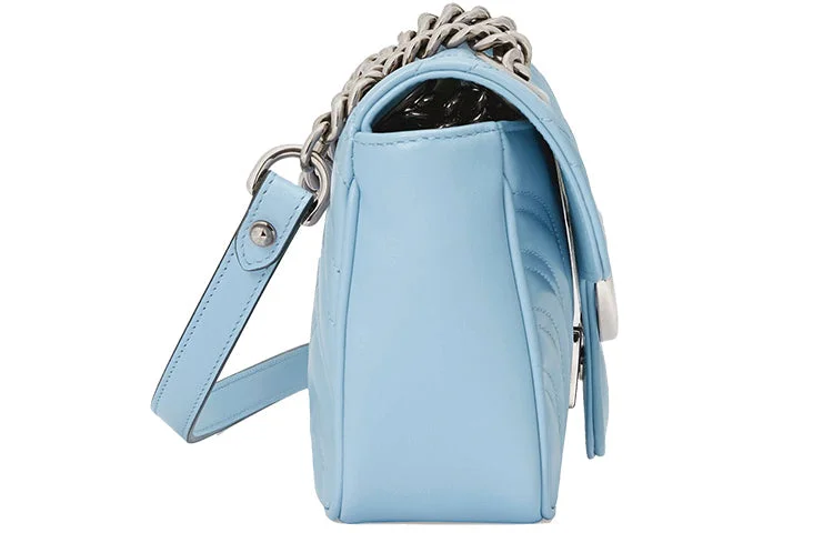 Gucci handbags for women with a metal - framed claspGucci GG Marmont Mini Bag 'Pastel Blue' 446744-DTDIP-4928