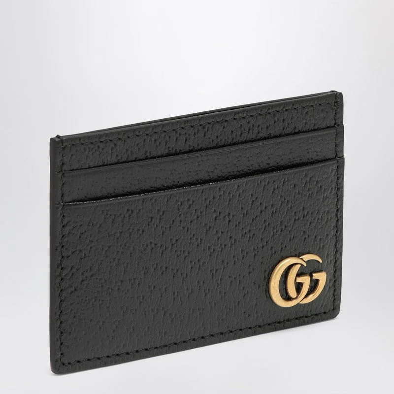 Ladies Gucci shoulder bags with a single - handle designGucci Gg Marmont Black Leather Money Clip Men