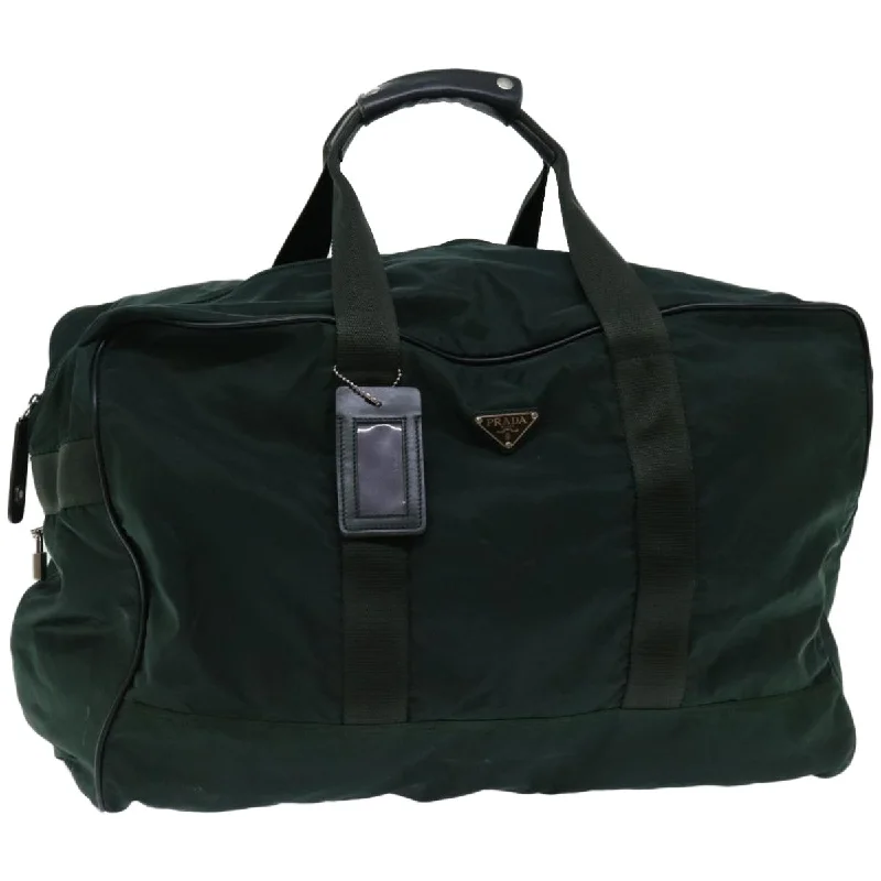 Prada bags with a zippered interior pocket for separating itemsPRADA Boston Bag Nylon Green Auth bs12158