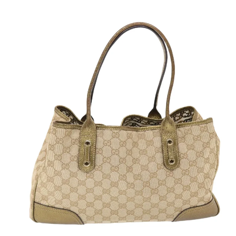 Ladies Gucci Dionysus bags with a star - shaped charmGUCCI GG Canvas Princy Line Tote Bag Leather Gold Tone 163805  tb793