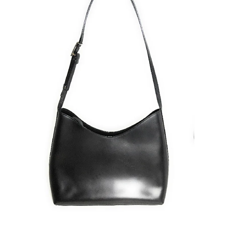 Gucci backpacks for women with a hidden back pocketGucci Vintage Black Leather Shoulder Bag