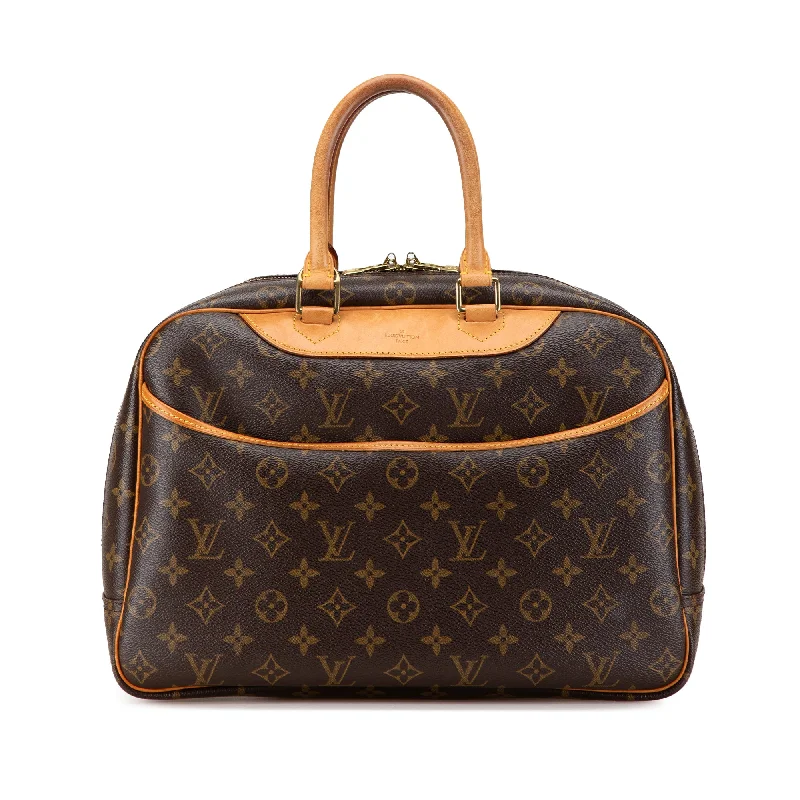 Louis Vuitton crossbody bags in a bold red color for a statementBrown Louis Vuitton Monogram Deauville Handbag