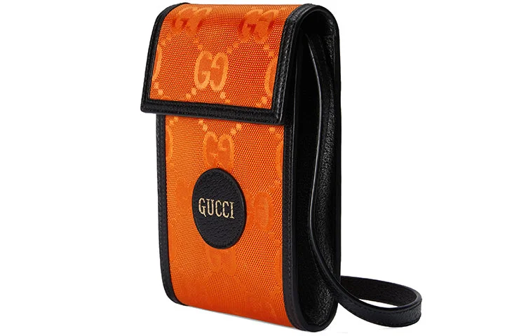 Ladies Gucci Dionysus bags with a chain - link shoulder strapGUCCI Off The Grid OTG Environmental Friendly Series Logo Leather Logo Nylon Shoulder Messenger Bag Mini Unisex / Orange / Black 625599-H9HAN-7560