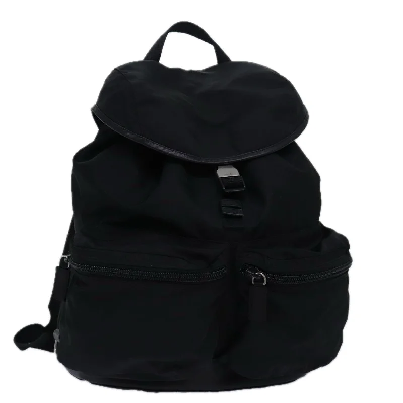 Prada tote bags with a spacious interior and a magnetic - snap closurePRADA Backpack Nylon Black Auth bs16173