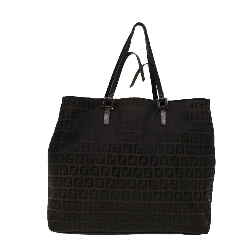 Fendi By The Way bags with a suede interior lining for a luxurious and soft feelFENDI Zucchino Canvas Tote Bag Black 32028BH019028 Auth rd5035