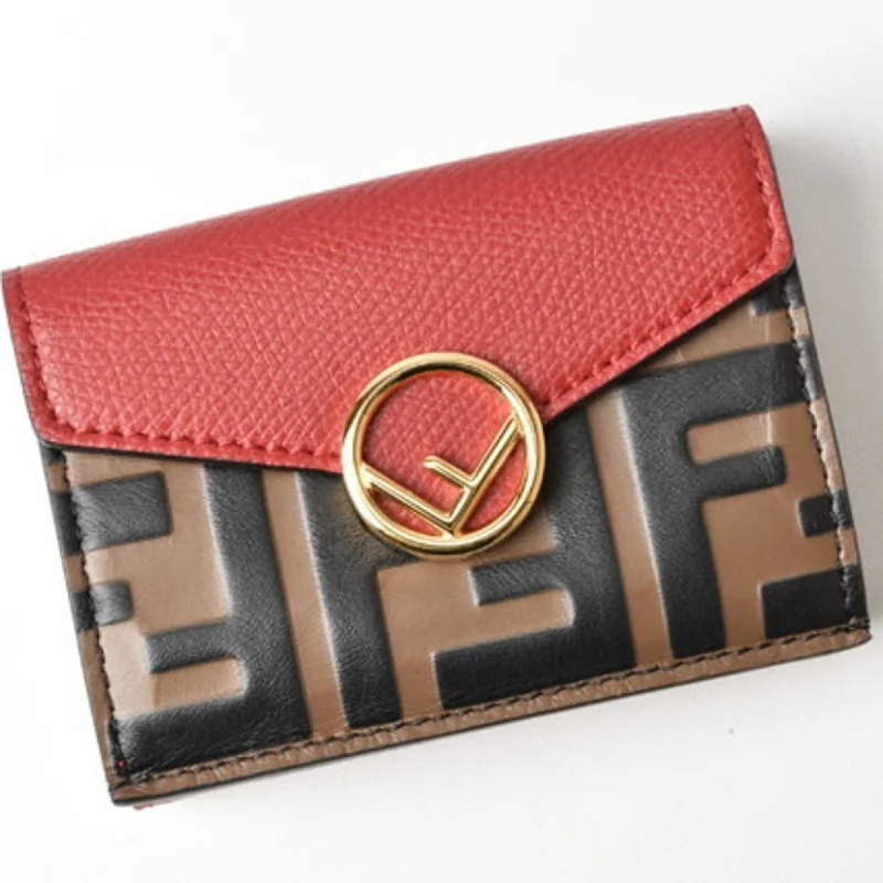 Small - sized Fendi crossbody bags in smooth calfskin leather for a compact and stylish carryFendi outlet FENDI trifold wallet F is IS micro 8M0395 ROSSO red