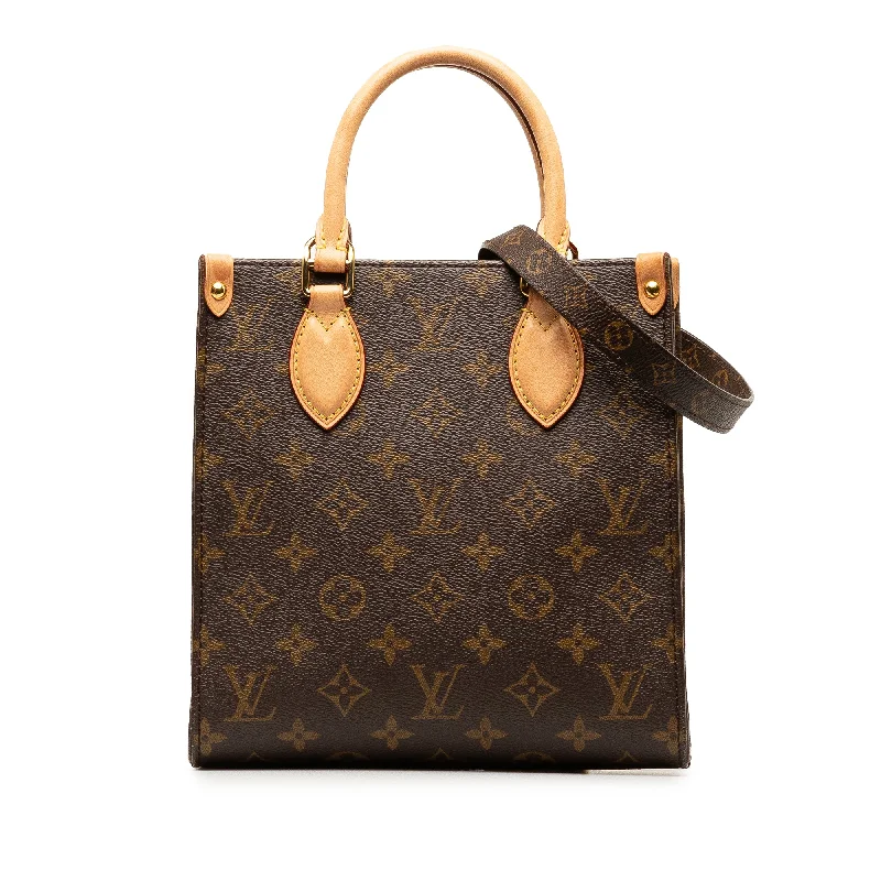 Ladies Louis Vuitton shoulder bags with a single - handle silhouetteBrown Louis Vuitton Monogram Sac Plat BB Satchel