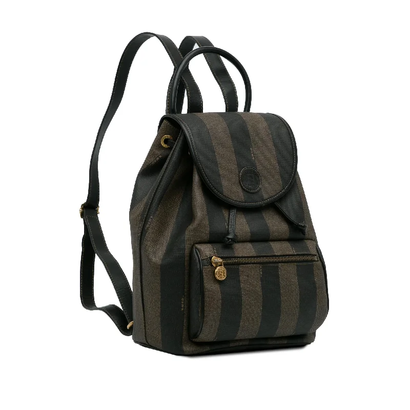 Ladies Fendi Peekaboo bags with gold - toned hardware for a touch of luxuryFendi Pequin Drawstring Backpack (SHG-9jAAoT)