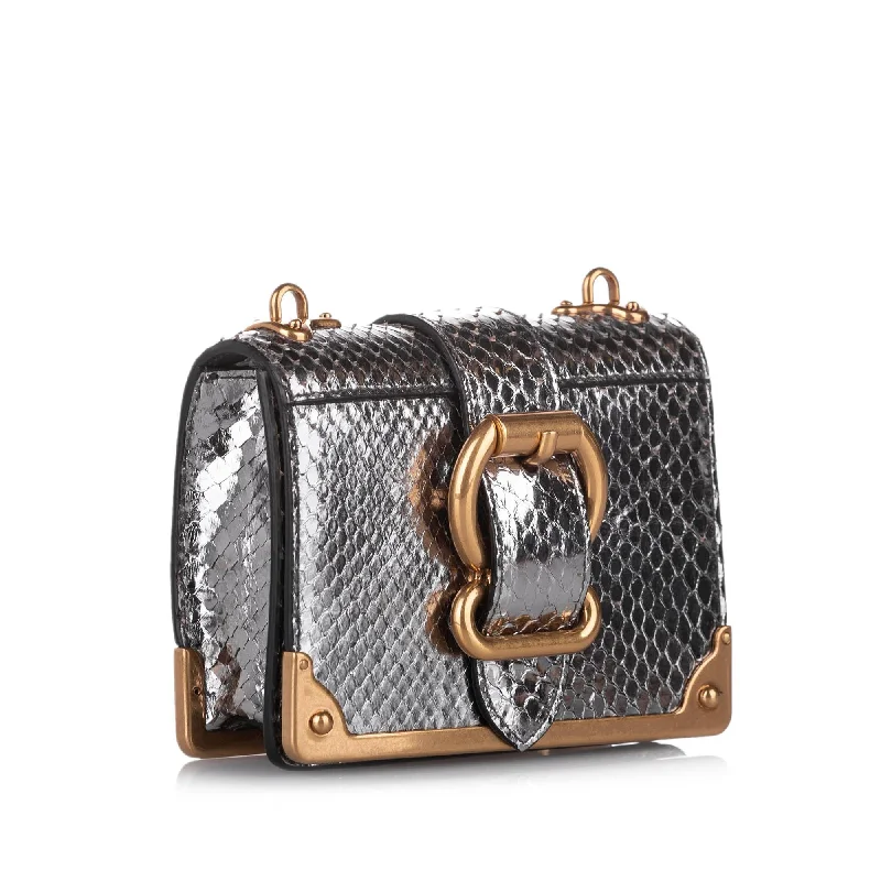 Prada handbags with a metal - framed clasp for durability and stylePrada Cahier Leather Crossbody Bag 32339