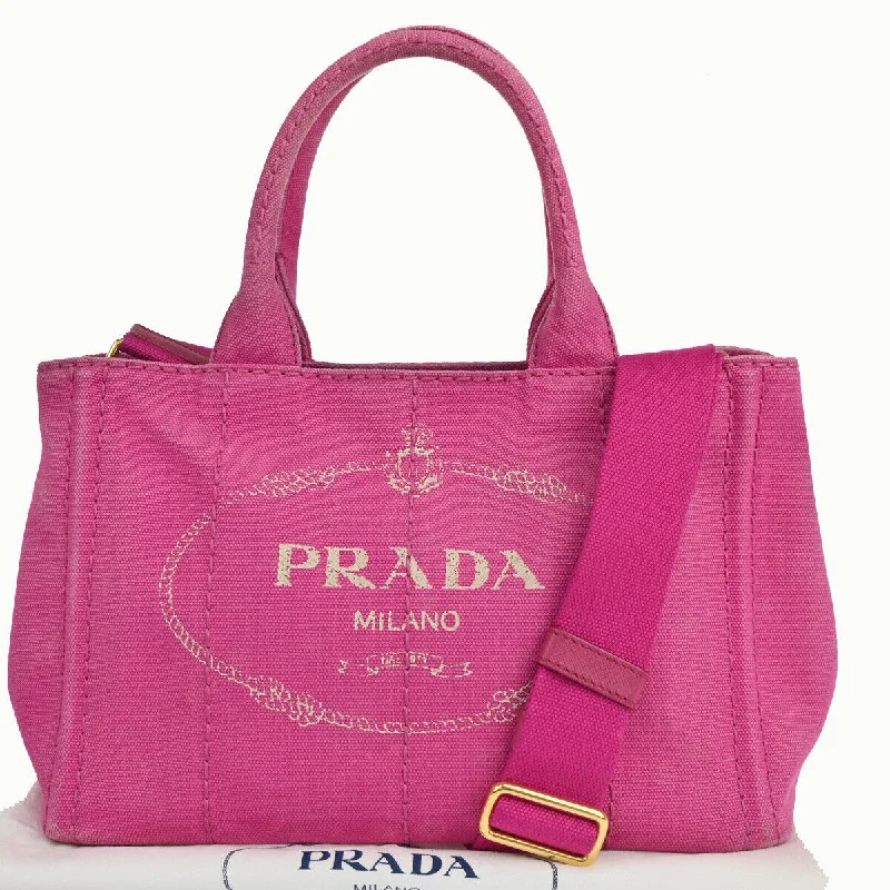 Ladies Prada shoulder bags with a wide - width strap for enhanced comfortPRADA Canapa Handbag