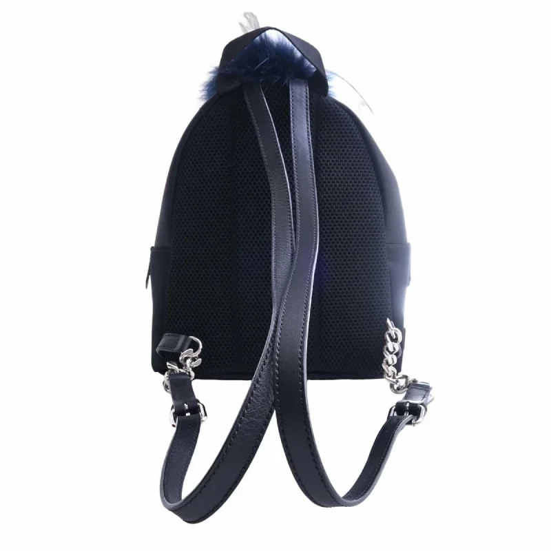 Ladies Fendi Baguette bags with a star - shaped charm for a playful and trendy touchFENDI Nylon Monster Bag Bugs Backpack Rucksack 8BZ038 Black Ladies