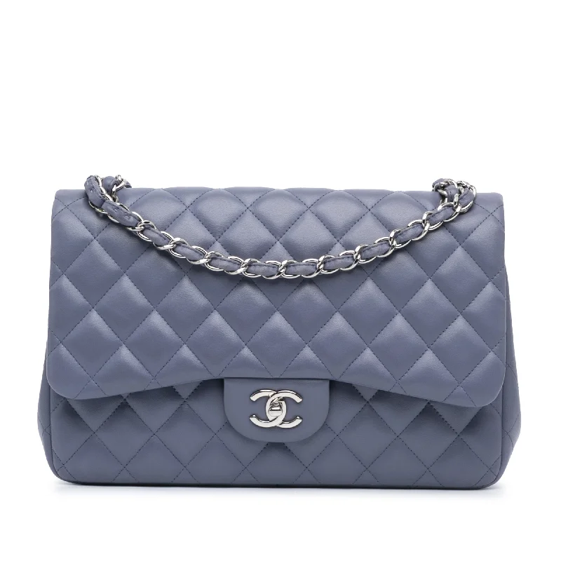 Chanel New Arrival Handbag with Gold HardwarePurple Chanel Jumbo Classic Lambskin Double Flap Shoulder Bag