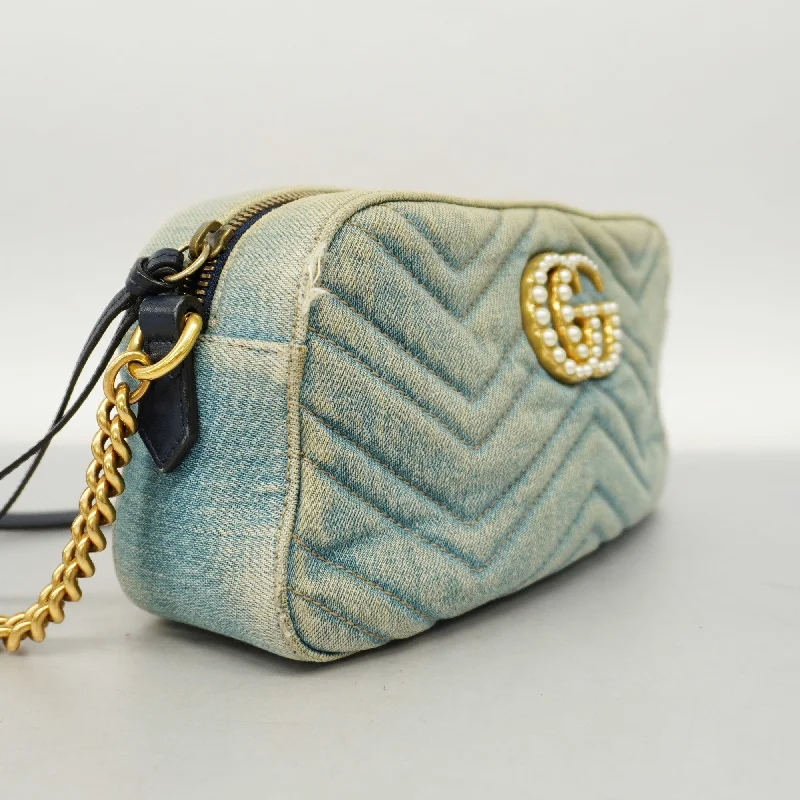 Ladies Gucci Dionysus bags with a detachable shoulder strapGUCCIAuth  GG Marmont Shoulder Bag Velor 447632 Women's Denim Light Blue