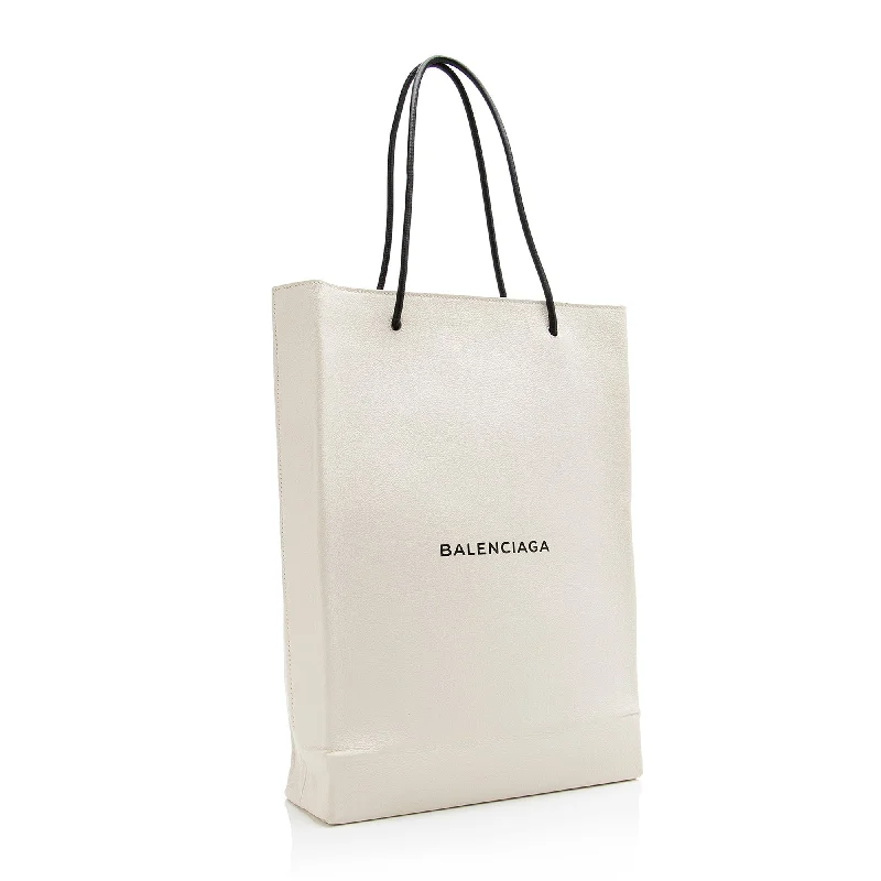 Balenciaga Arena medium size with gold - embossed logoBalenciaga Calfskin Logo Medium N/S Shopper Tote (SHF-23791)