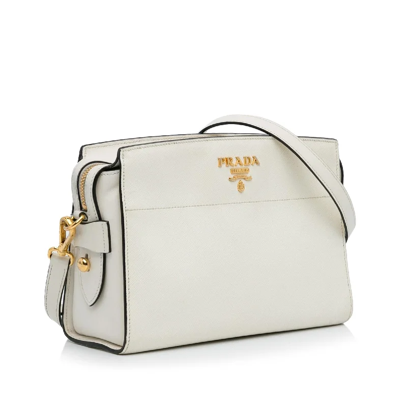 Prada tote bags with a water - resistant coating for outdoor activitiesPrada Saffiano Soft Calf Crossbody Bag (SHG-DxiSVx)