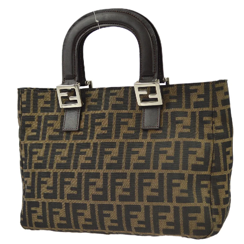 Fendi crossbody bags with a keychain holder for practicality and easy access to keysFendi Brown Zucca Tote Handbag