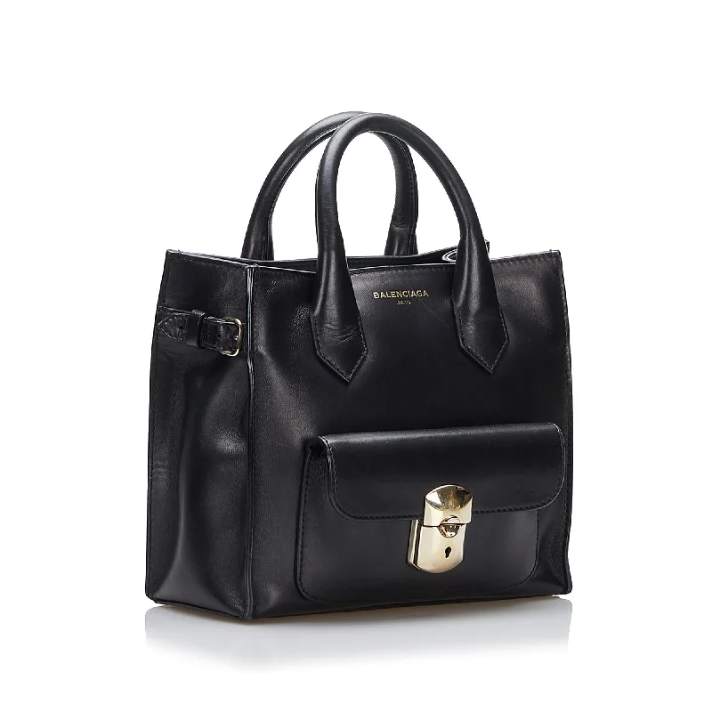 Balenciaga Hourglass medium size with gold - tone chain strapBalenciaga Padlock All Afternoon Satchel (SHG-3BOzV8)