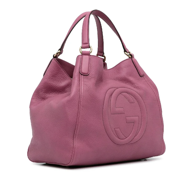 Gucci Marmont bags for women with a contrast - colored interiorGucci Medium Soho Cellarius Tote (SHG-JmdidT)