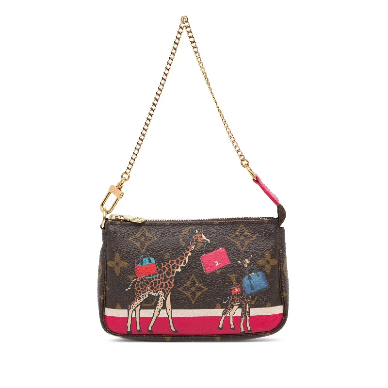 Louis Vuitton Neverfull bags with large capacity for everyday essentialsBrown Louis Vuitton Mini Monogram Giraffe Christmas Pochette Accessoires Handbag