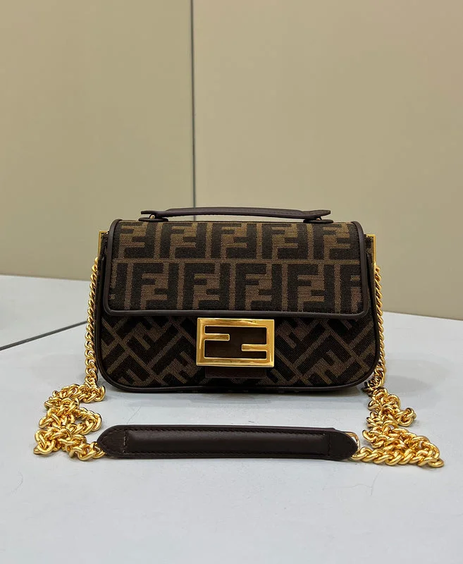 Fendi tote bags with a hand - painted FF pattern for an artisanal and one - of - a - kind touchWF - Fendi Bags - 201