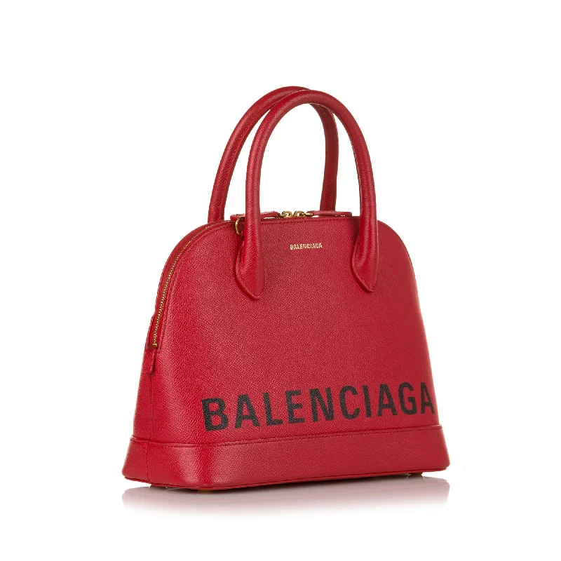 Balenciaga City bag with antique - style brass zippersBalenciaga Ville Leather Satchel (SHG-37716)