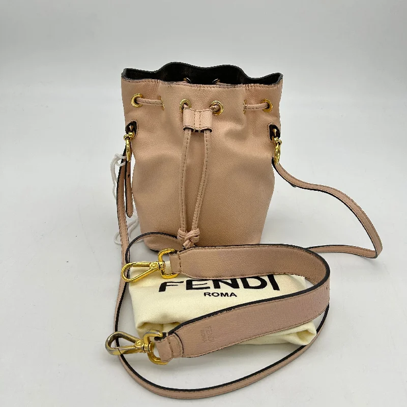 Fendi Sunshine Shopper bags with a contrast - stitched handle for a unique and stylish lookFendi Mon Tresor Beige Leather Mini Bag