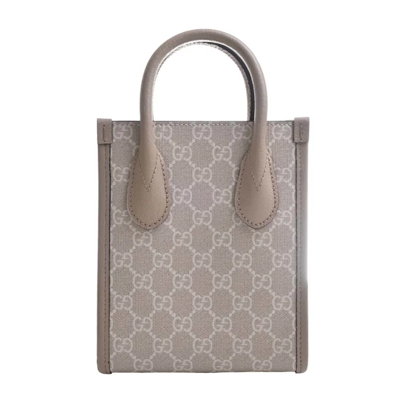 Gucci Marmont bags for women with quilted leather exteriorsGUCCI Interlocking G GG Supreme Leather Tote Bag Shoulder 671623 Beige/White Women's