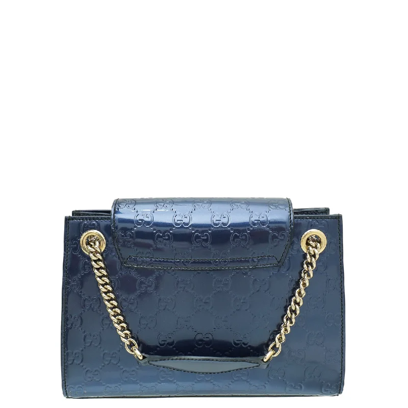 Gucci Marmont bags for women with quilted leather exteriorsGucci Navy Blue GG Guccissima Emily Small Shoulder Bag