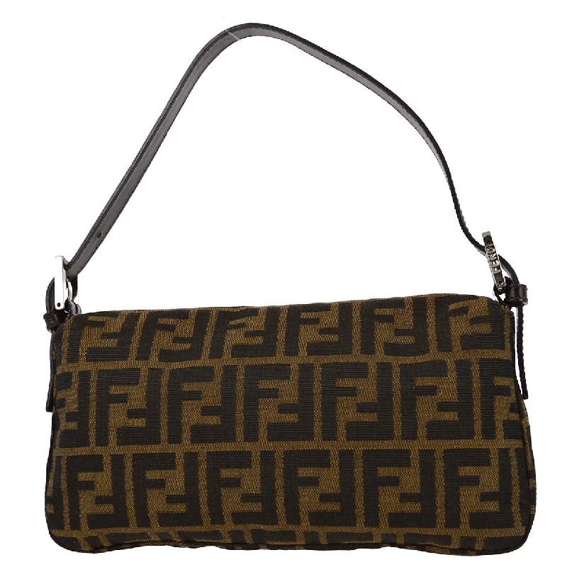 Fendi Sunshine Shopper bags with a structured silhouette and a magnetic - snap closureFendi Brown Zucca Baguette Handbag