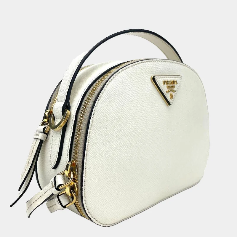 Prada tote bags with a spacious interior and a magnetic - snap closurePRADA Saffiano Lux Odette Crossbody Bag