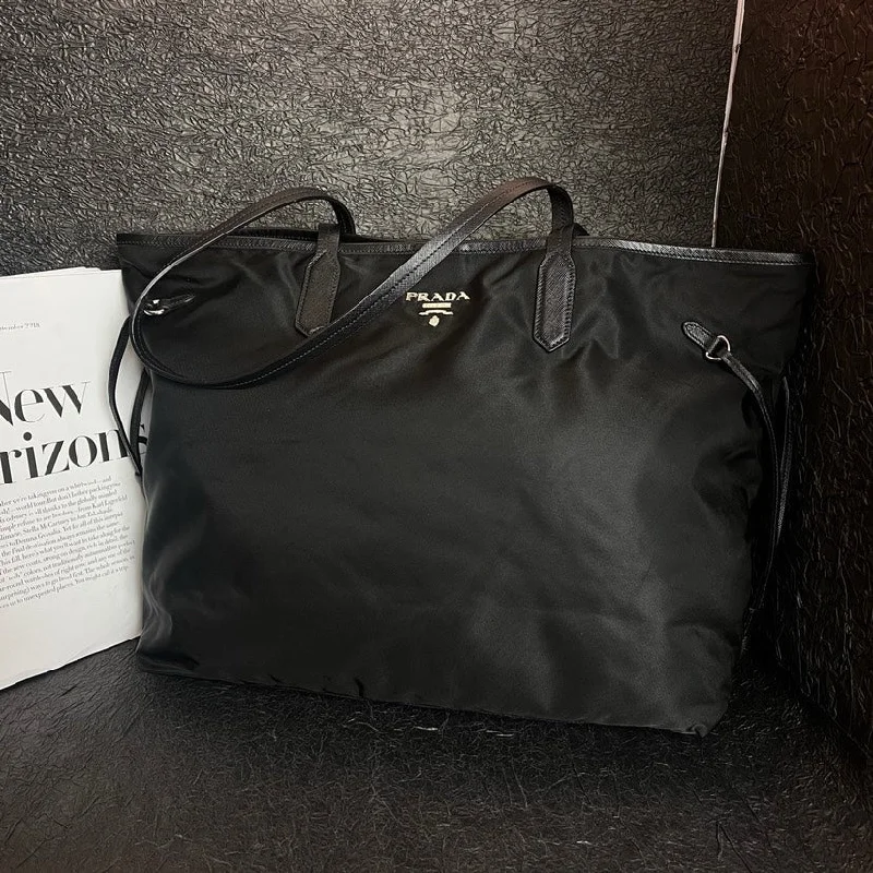 Prada Cleo bags with a detachable coin purse for added functionalityPrada Black Nylon Tote Bag 37cm