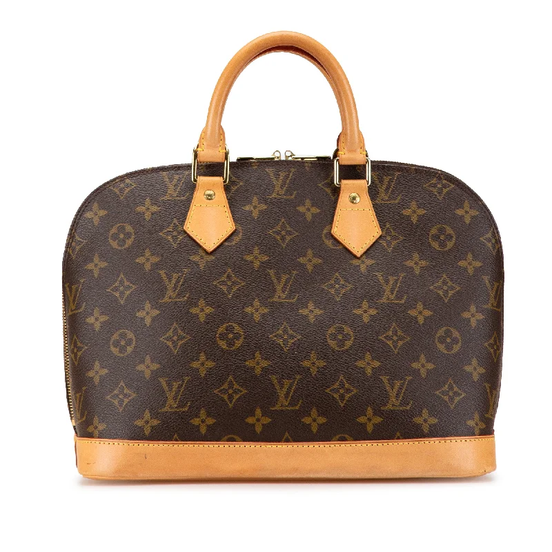 Louis Vuitton Petite Malle bags with a hard - shell structure for uniquenessBrown Louis Vuitton Monogram Alma PM Handbag