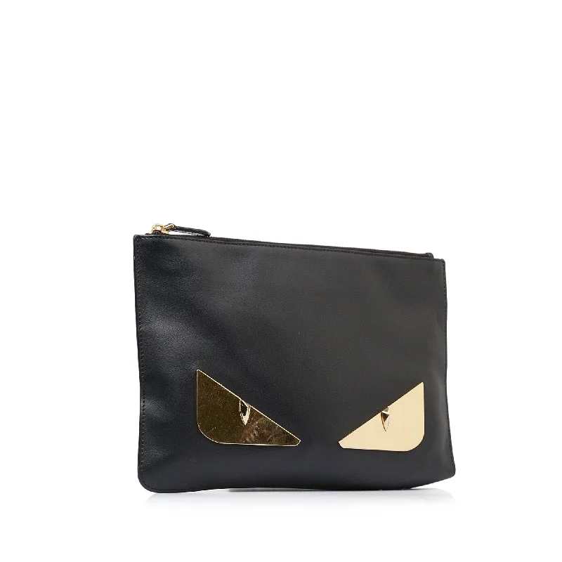 Fendi handbags with a metal - framed clasp for durability and a stylish lookFENDI Monster Clutch Clutch Bag