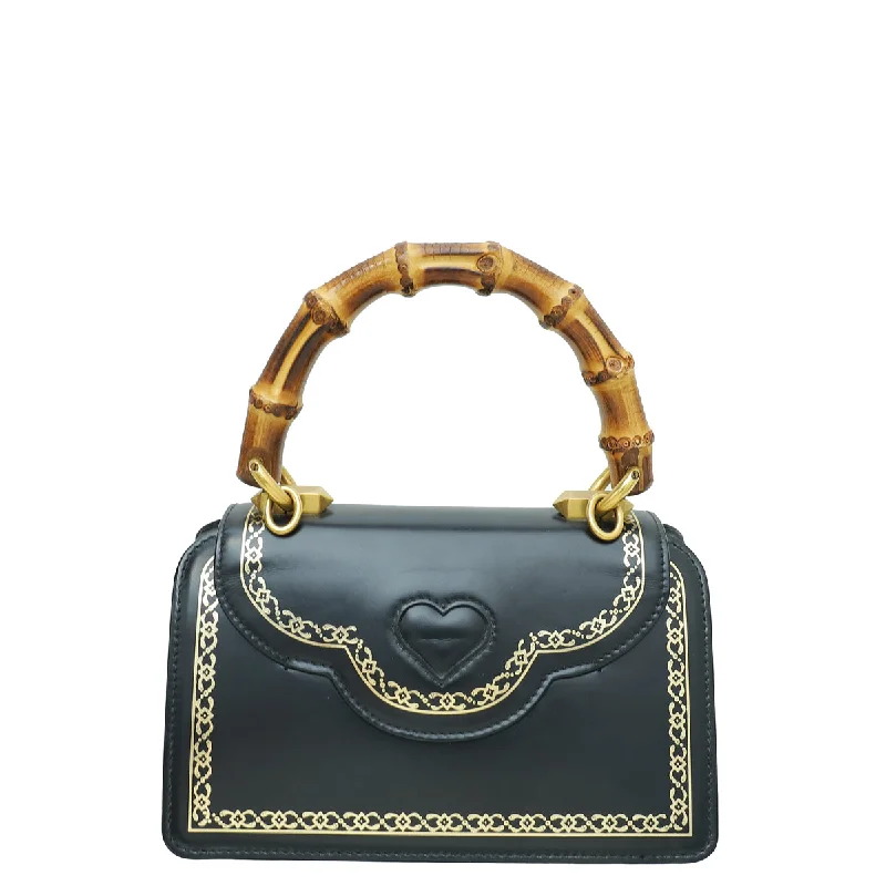 Ladies Gucci Dionysus bags with a chain - link shoulder strapGucci Black Bamboo Mini Thiara Top Handle Bag