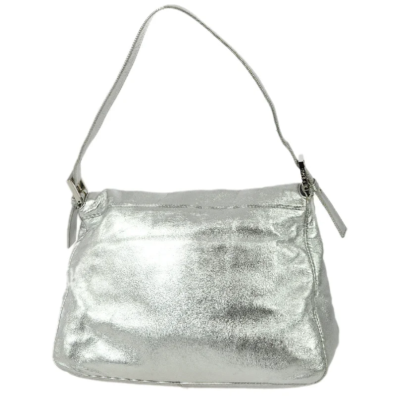 Fendi tote bags with a spacious interior and multiple pockets for daily essentialsFendi Silver Mamma Baguette Handbag