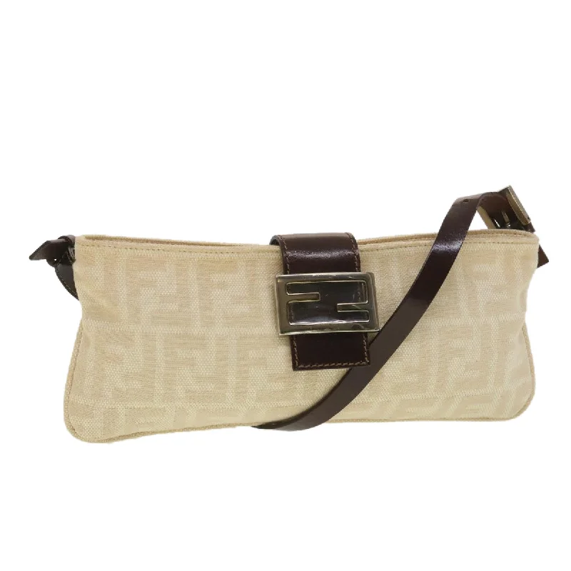 Fendi crossbody bags with a detachable fanny pack strap for a trendy and practical optionFENDI Zucca Canvas Mamma Baguette Shoulder Bag Beige  yk6309