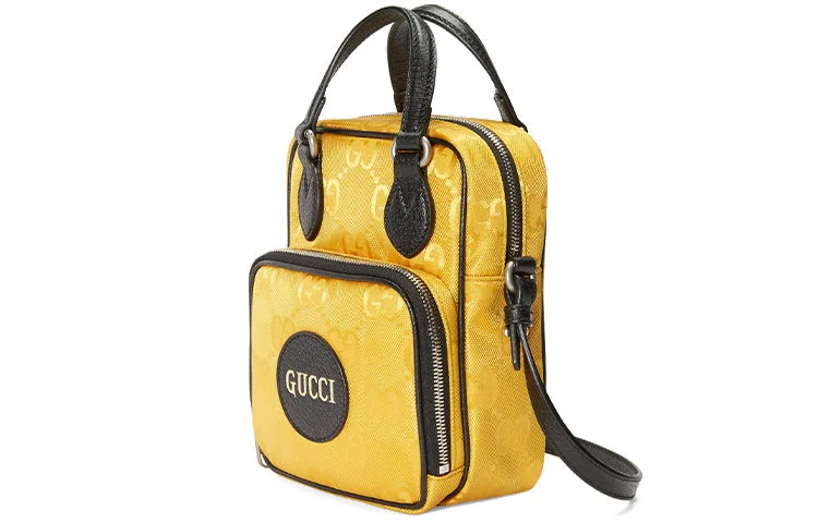 Women Gucci crossbody bags with a printed floral patternGUCCI Off The Grid OTG Environmental Friendly Series Logo Leather Logo Nylon handbag Unisex / Yellow / Black 625850-H9HAN-7673