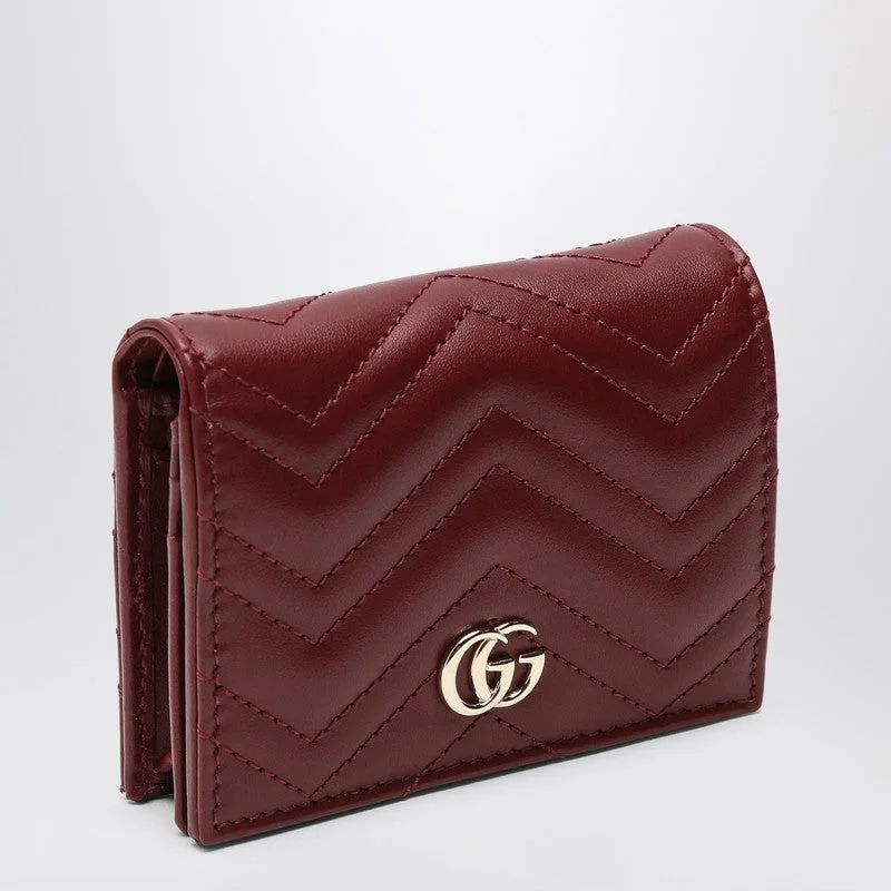 Gucci tote bags for women with a water - resistant coatingGucci Gg Marmont Rosso Ancora Card Holder Women