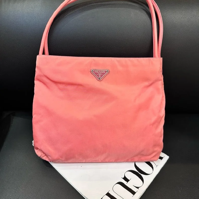 Prada bags with a front - flap pocket for quick access to essentialsPrada Peach Parachute Tote Bag 29cm