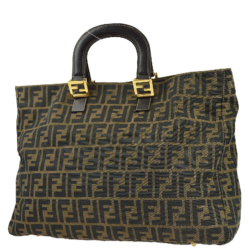 Fendi crossbody bags with a faux fur trim for a warm and stylish winter accessoryFendi Brown Zucca Tote Handbag