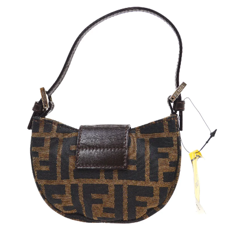 Fendi bags with a detachable mobile phone holder for on - the - go connectivityFendi 1990s Zucca Handbag Micro Brown