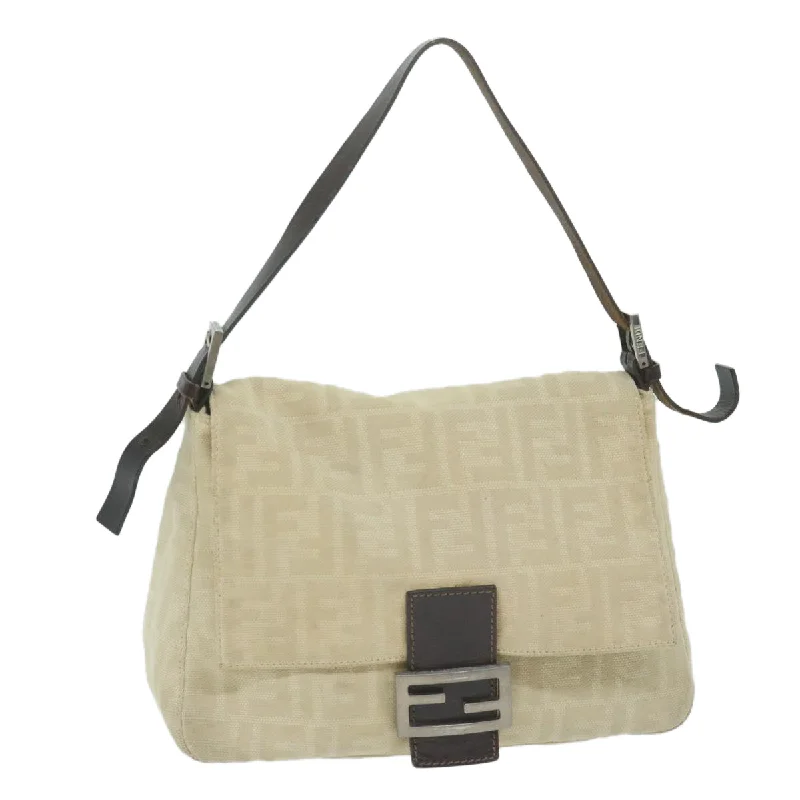 Fendi backpacks with a water - resistant exterior made of high - tech materialsFENDI Zucca Canvas Mamma Baguette Shoulder Bag Beige  62678