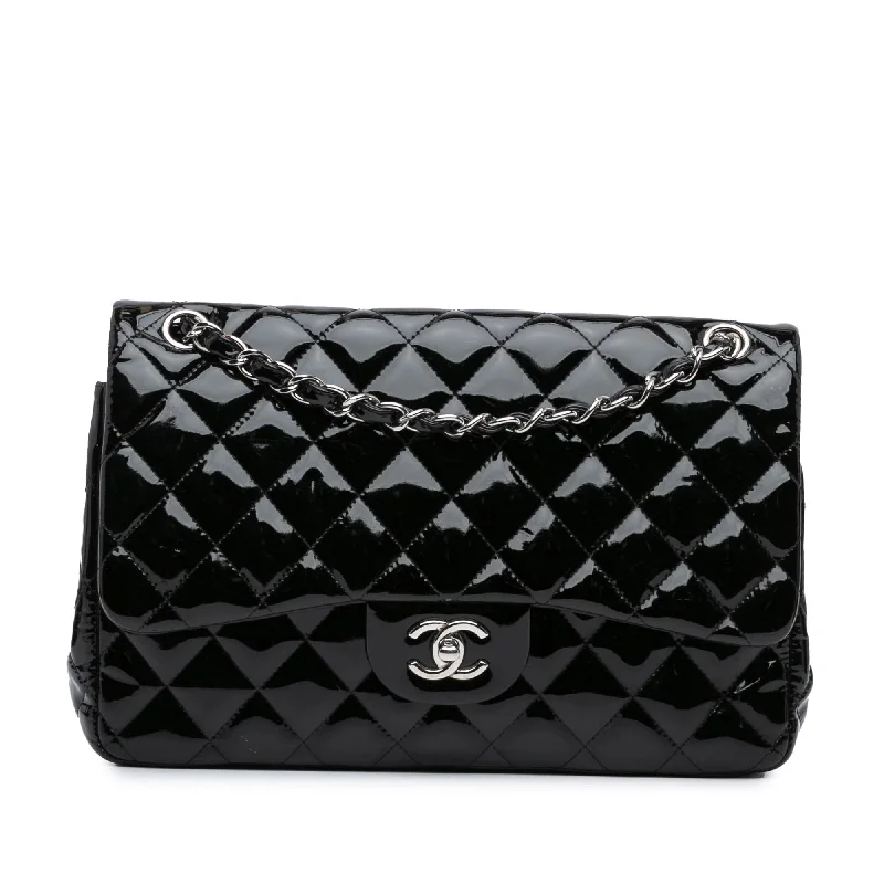 Chanel Quilted Leather Shoulder Bag for FashionistasBlack Chanel Jumbo Classic Patent Double Flap Shoulder Bag