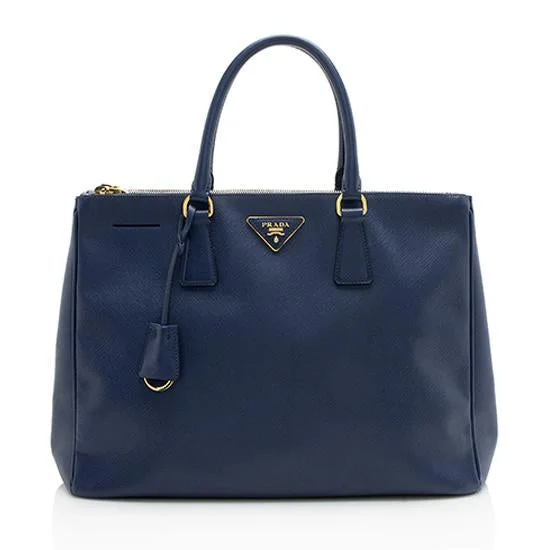 Ladies Prada shoulder bags with a tassel - adorned zipper for added charmPrada Saffiano Lux Double-Zip Medium Tote