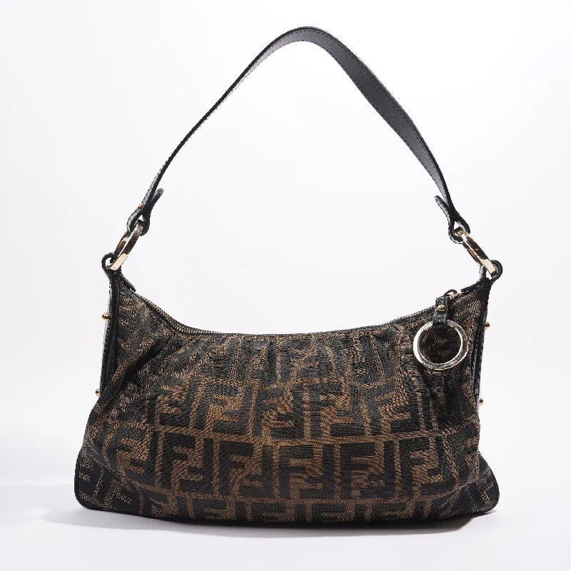 Ladies Fendi Baguette bags with a star - shaped charm for a playful and trendy touchFendi Shoulder Bag Zucca Print / Brown Canvas