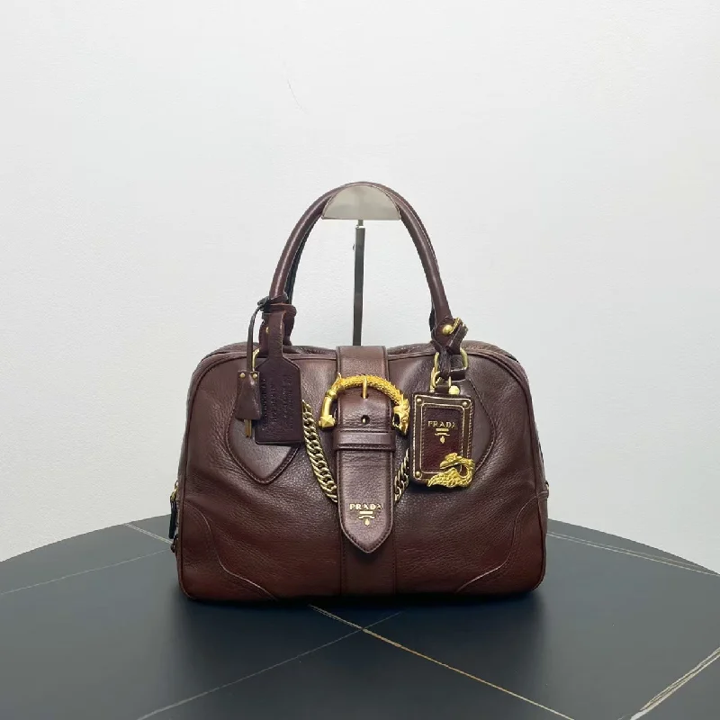 Ladies Prada Galleria bags with a detachable shoulder strapPrada Brown Deerskin Tote Bag 35