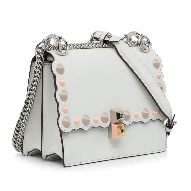 Fendi By The Way bags with a leather - wrapped drawstring for a luxurious and tactile feelFendi Studded Scalloped Kan I Crossbody (SHG-nFDJIw)