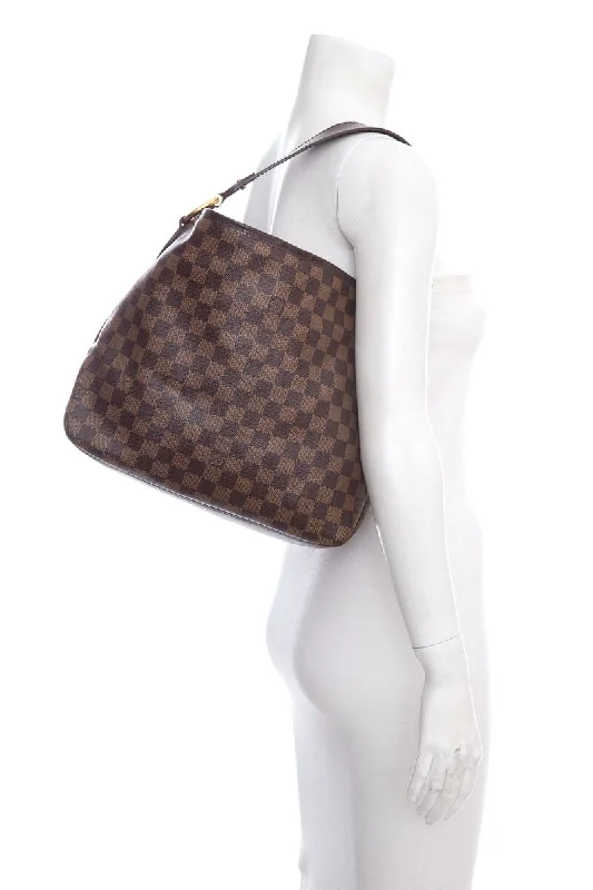 Louis Vuitton crossbody bags with a woven leather strap for textureLouis Vuitton Brown Damier Ebene Portobello Handbag ***